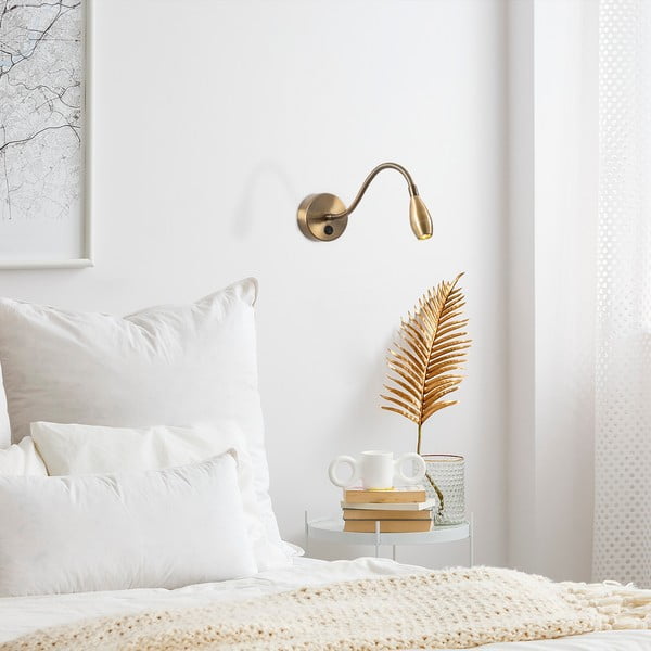 LED стенна лампа в златисто Reading – Opviq lights-image-1