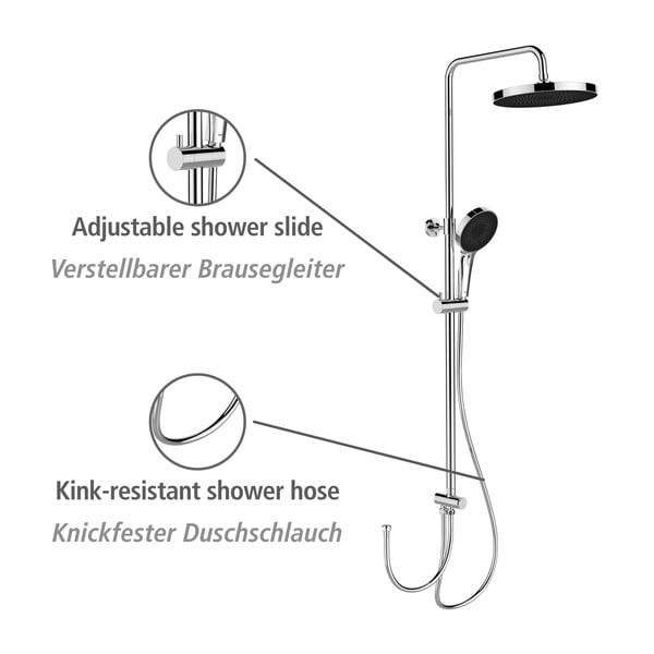 Душ комплект от неръждаема стомана в блестящо сребро 120 см Soft Water - Wenko-image-2