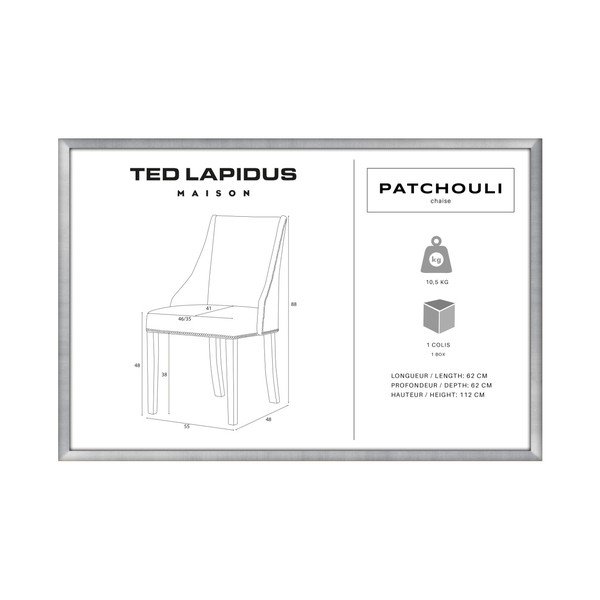 Šedohnědá židle s černými nohami z bukového dřeva Ted Lapidus Maison Patchouli-image-3