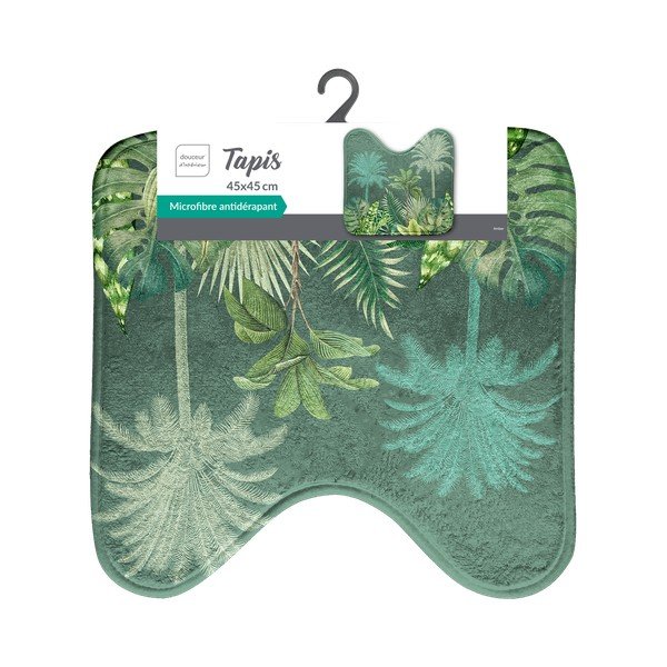 Зелен текстилен килим за баня WC 45x45 cm Vagabonde – douceur d'intérieur-image-2