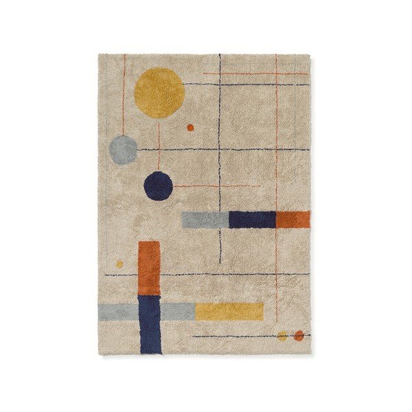 Бежов памучен килим подходящ за пране/ръчно изработен 170x240 cm Geometrical Shapes – Lorena Canals