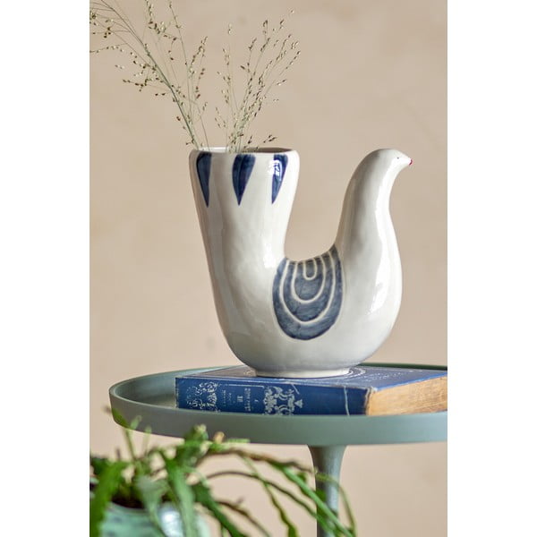 Кремава ръчно рисувана керамична ваза (височина 19 см) Trudy - Bloomingville-image-1