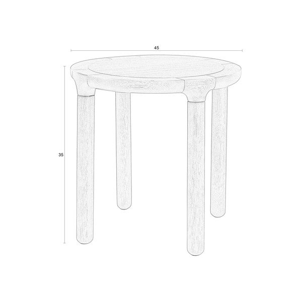 Кръгла странична масичка от декор от ясен ø 45 cm Storm – Zuiver-image-4