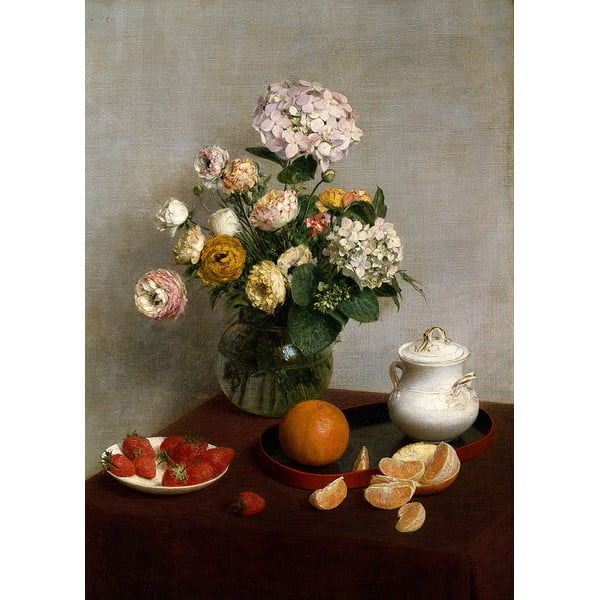 Репродукция на картина на Анри Фантин-Латур - , 45 x 60 cm Flowers and Fruit - Fedkolor
