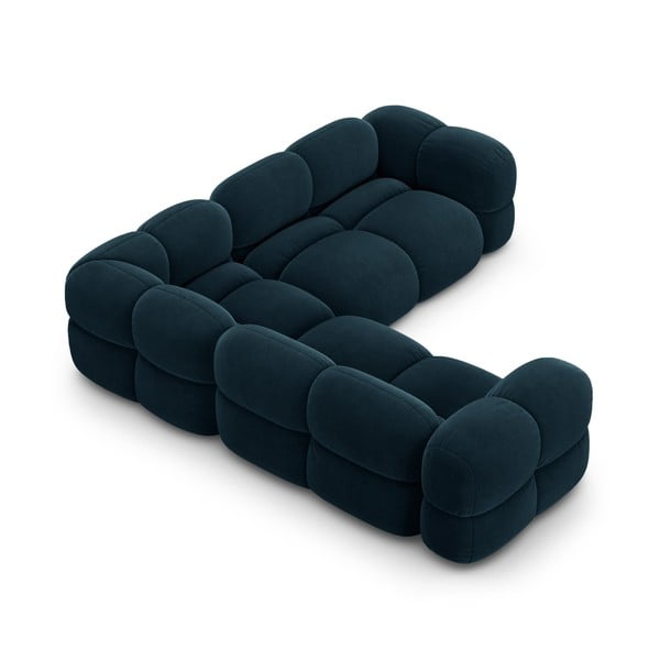 Тъмносин кадифен ъглов диван Loretto – Cosmopolitan Design-image-4