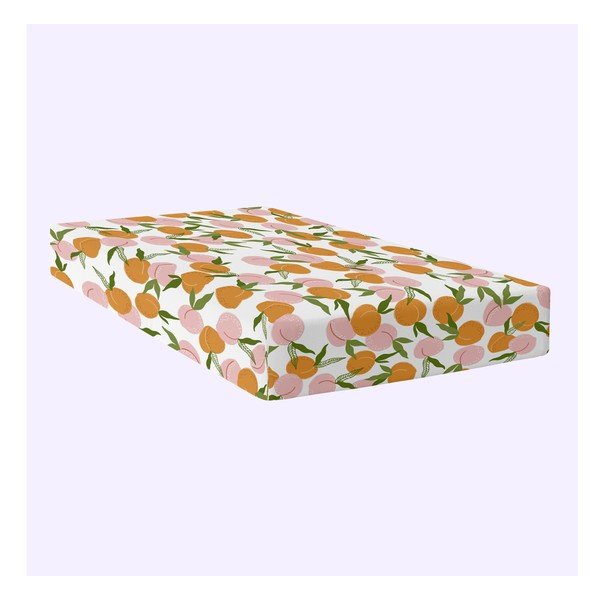 Оранжево-розов чаршаф за опъване 200x200 cm Peach fruits - Aware-image-1