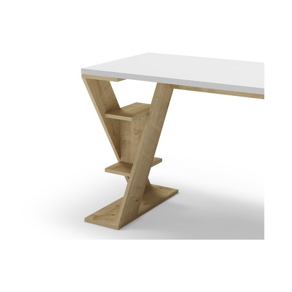 Работна маса с бял плот 60x137 cm Butterfly – Marckeric-image-4