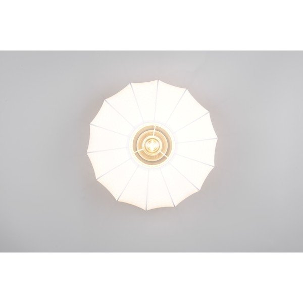 Бяло метално осветително тяло за таван с текстилен абажур ø 40 cm Madleine – Reality-image-4