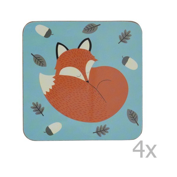 Комплект от 4 коркови подложки Rusty The Fox - Rex London