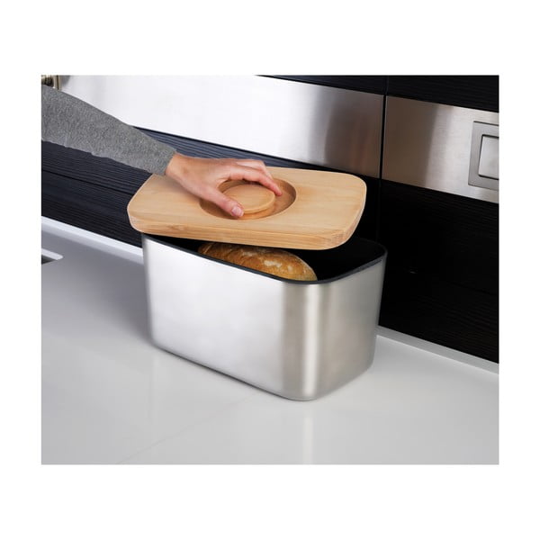 Кошница за хляб от неръждаема стомана с дървен капак Хляб - Joseph Joseph