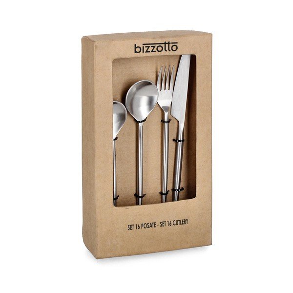 Прибори за хранене 16 бр. от неръждаема стомана в сребрист цвят за 4 души Bronte – Bizzotto-image-1