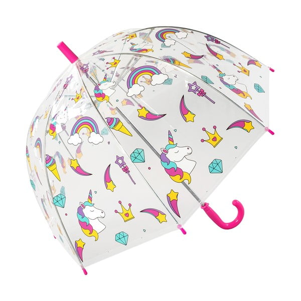 Прозрачен ветроустойчив детски чадър Еднорог, ⌀ 72 cm - Ambiance
