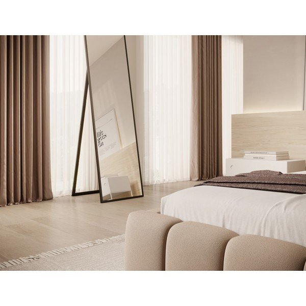 Светлокафяво единично тапицирано легло с място за съхранение и включена подматрачна рамка 90x200 cm Lamica – ELTAP-image-3