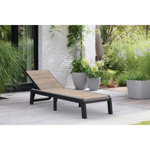 Кафяв пластмасов  сгъваем градински шезлонг Deco Porto – Keter-image-1