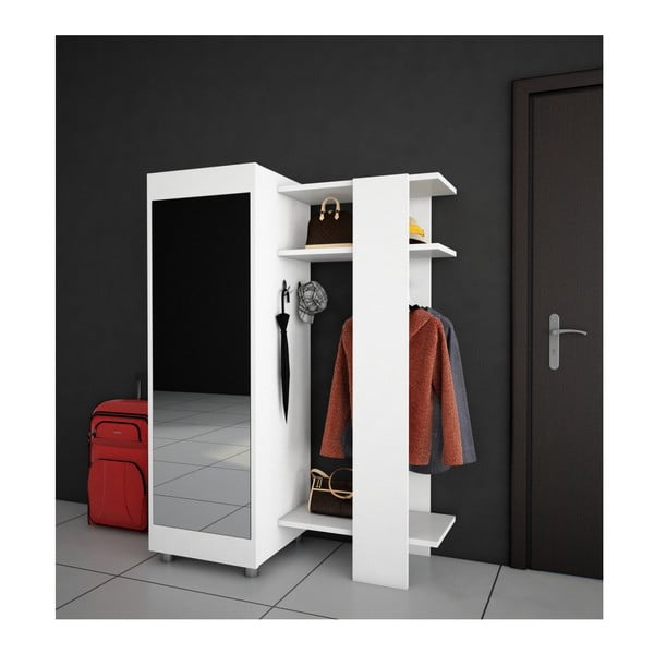 Бял гардероб с огледало Antre - Woody Fashion-image-1