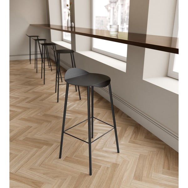 Черен кожен бар стол Flamingo Bull – LIND DNA-image-3