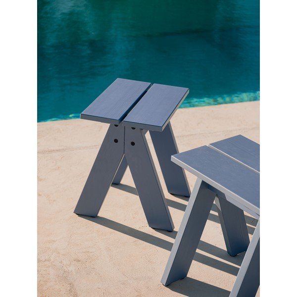 Син градински стол от масивно дърво Navo – noo.ma-image-1