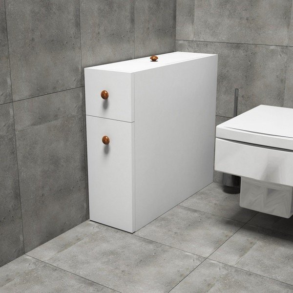 Бял интелигентен изтеглящ се шкаф за баня - Puqa Design-image-3