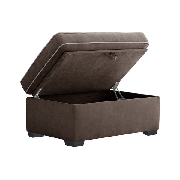 Кафяв пуф с място за съхранение Serena - Jalouse Maison-image-2