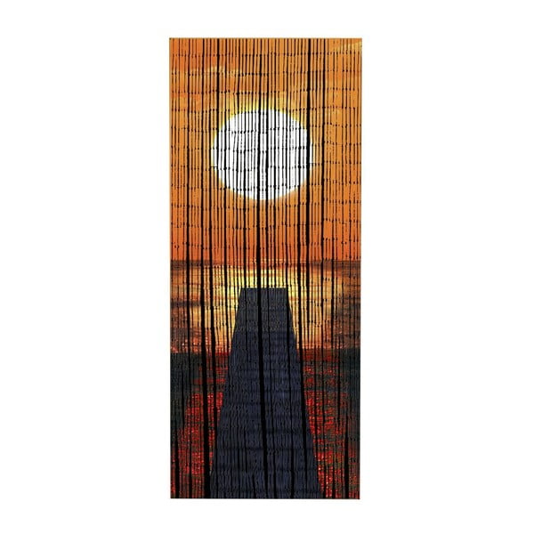 Оранжева бамбукова завеса за врата 200x90 cm Sunset - Maximex