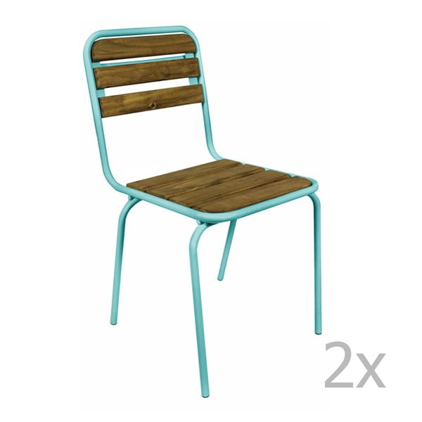 Sada 2 jídelních židlí s modrými nohami Red Cartel Camberra