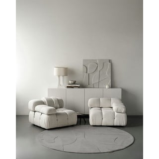 Сив вълнен кръгъл килим ø 120 cm Morphic Botanica – Agnella