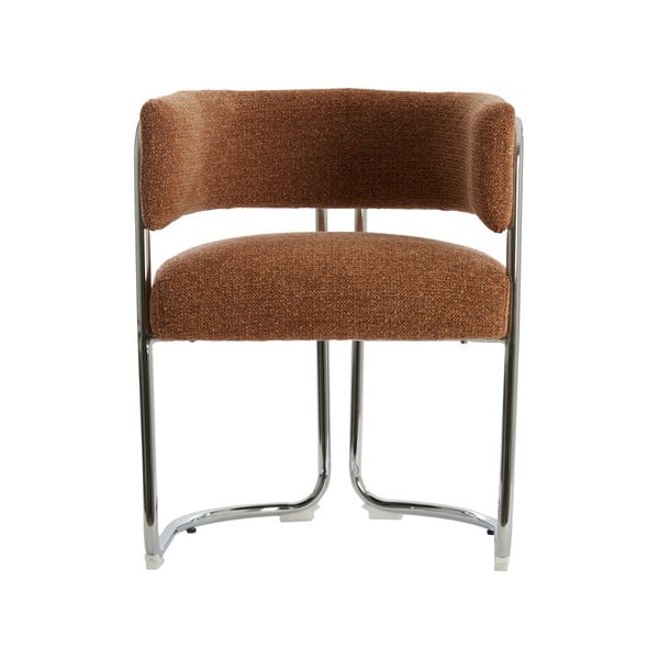 Светлокафяв тапициран трапезен стол с подлакътници Adante – Light & Living-image-3