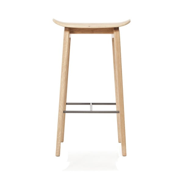 Přírodní barová židle z dubového dřeva NORR11 NY11, 65 x 35  cm