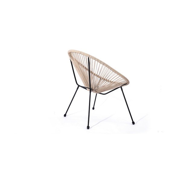 Бежов градински фотьойл от изкуствен ратан Avocado - Le Bonom-image-1