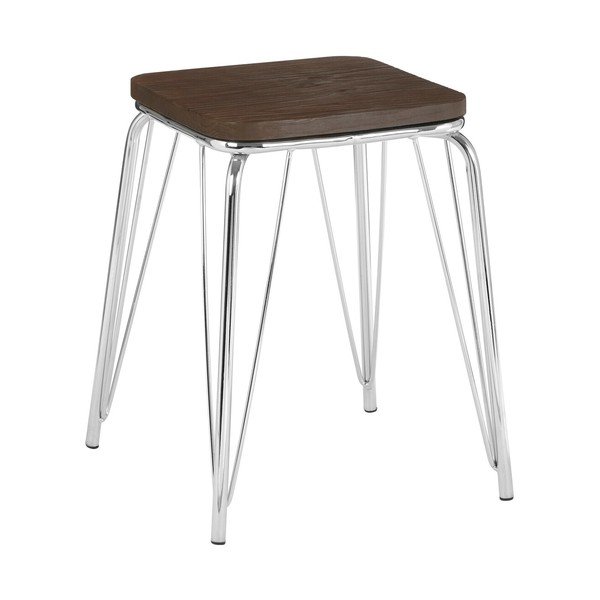Стол от масивен бряст в сребрист цвят/в естествен цвят District – Premier Housewares