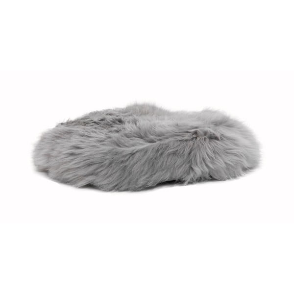 Кръгла сива възглавница за седалка от овча кожа, ⌀ 40 cm - Native Natural