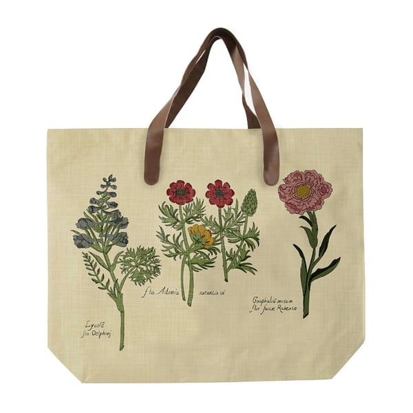 Платнена чанта с дръжка от изкуствена кожа Цветя Botanical Flowers - Surdic