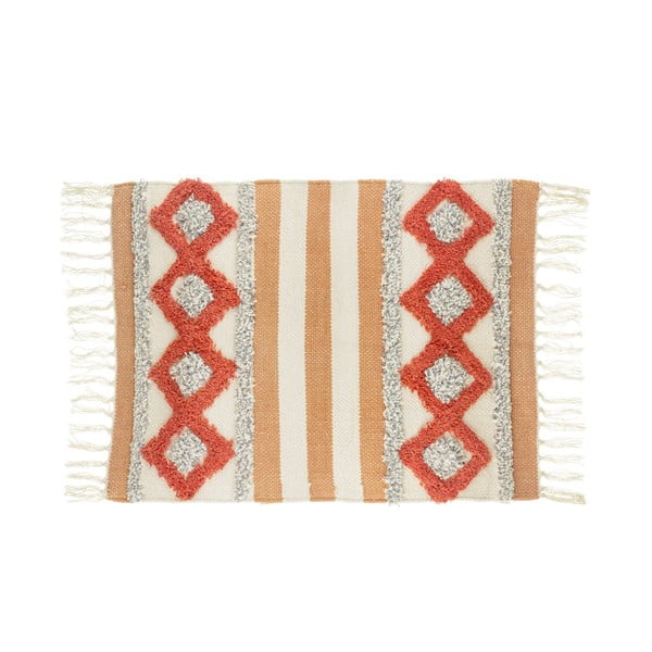 Оранжево-бял килим с високо съдържание на памук , 50 x 70 cm Arizona - Sass & Belle
