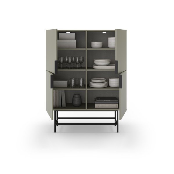 Зелено-сиво шкафче 100x128 cm Eldia – Marckeric-image-3