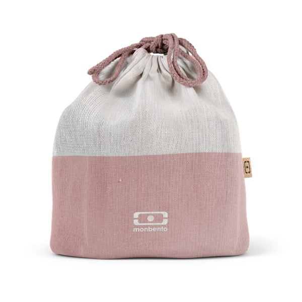 Розова текстилна чанта за кутия за закуски Pochette - Monbento