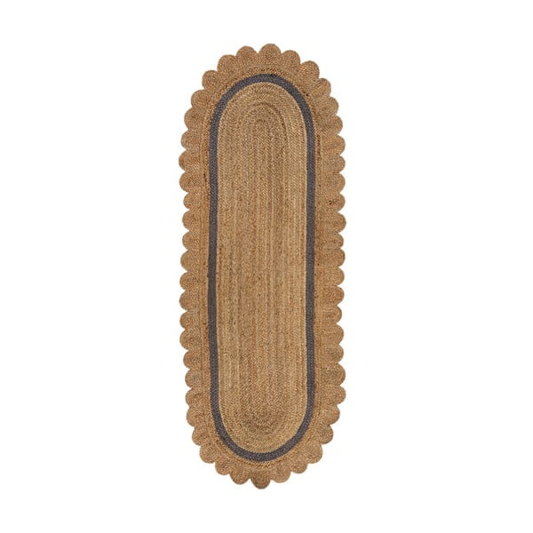 Ръчно изработена ютена пътека в сив и естествен цвят 80x230 cm Grace Grey – Flair Rugs