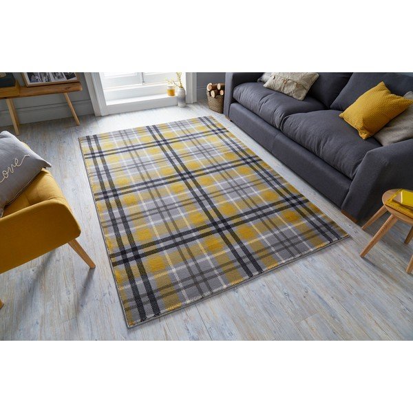 Жълто-сив килим Highland, 160 x 230 cm - Flair Rugs-image-4
