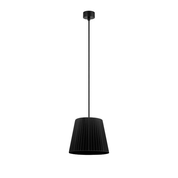 Черна лампа за таван с черен кабел Kami, ⌀ 24 cm - Sotto Luce