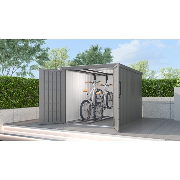 Сив градински шкаф Avocado B – Rojaplast-image-2