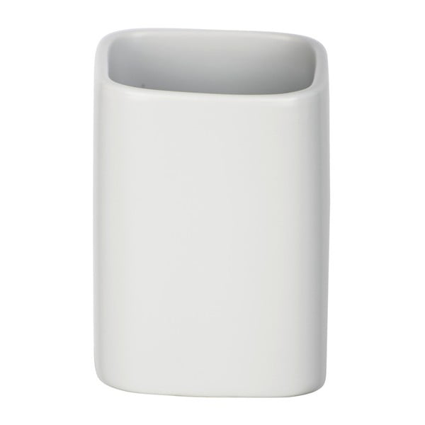 Матово бяла керамична чаша за четка за зъби Hexa - Wenko-image-1