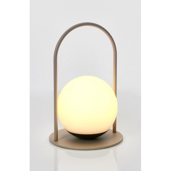 Кафяво-сива LED затъмняваща се настолна лампа с пластмасов абажур (височина 21 cm) Pansy – Bizzotto-image-3