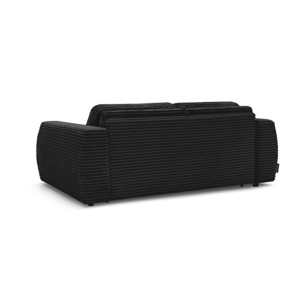 Черен диван за ежедневно спане/сгъваем от рипсено кадифе 240 cm Hugo – Bobochic Paris-image-4