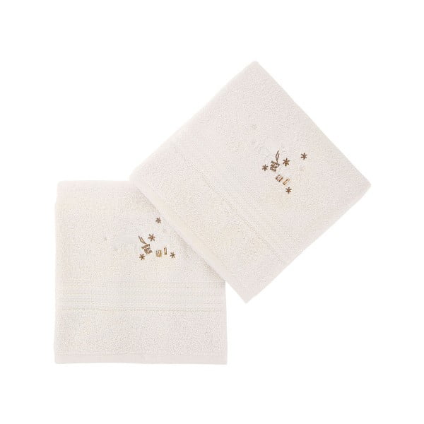 Sada 2 bílých ručníků Corap, 50 x 90 cm