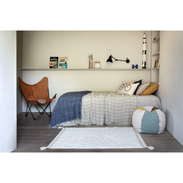 Кремав ръчно изработен памучен килим подходящ за пране 120x160 cm Bloom Natural – Lorena Canals-image-1