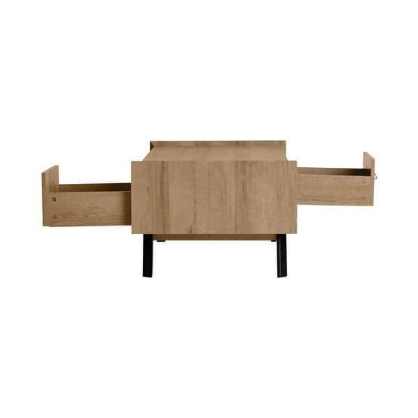 Масичка за кафе с декор от дъбово дърво и 2 чекмеджета Ceilan Ceilam - Marckeric-image-3