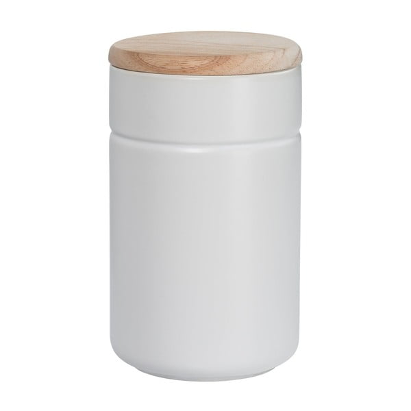 Бял порцеланов буркан с дървен капак Tint, 900 ml - Maxwell & Williams