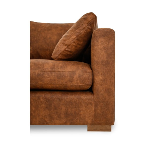 Кафяв  ъглов диван от изкуствена кожа (ляв ъгъл) Hamburg – Scandic-image-4