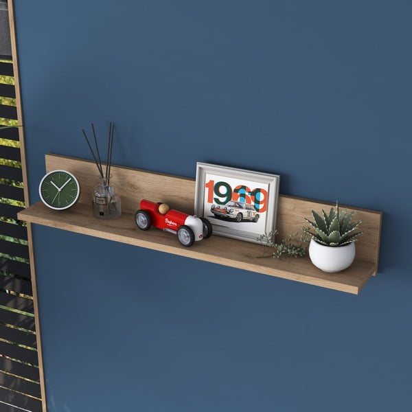 Рафтове с декор от орех в естествен цвят Petra - Kalune Design-image-1