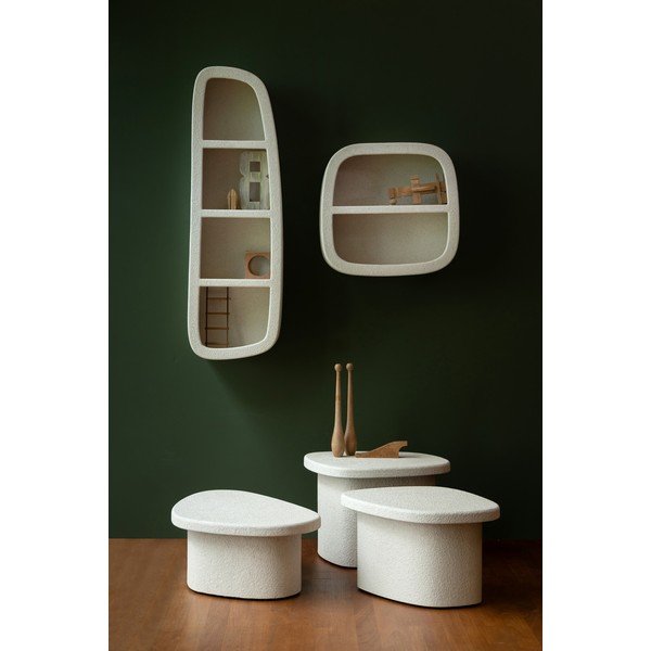 Кремав стенен рафт на няколко нива 54 cm Veda – Dutchbone-image-2