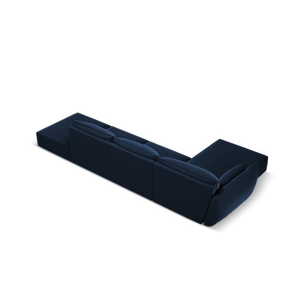 Тъмносин кадифен ъглов диван (ляв ъгъл) Vanda – Mazzini Sofas-image-3